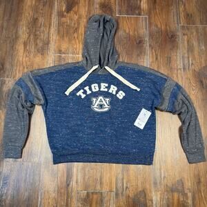 Colosseum Auburn Tigers Cropped Speckled Pullover hoodie NAVY embroidered MEDIUM
